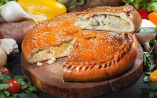 Открытый пирог с курицей