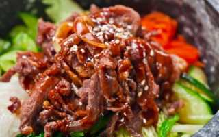 Рецепт Мясо по корейски. Калорийность, химический состав и пищевая ценность.